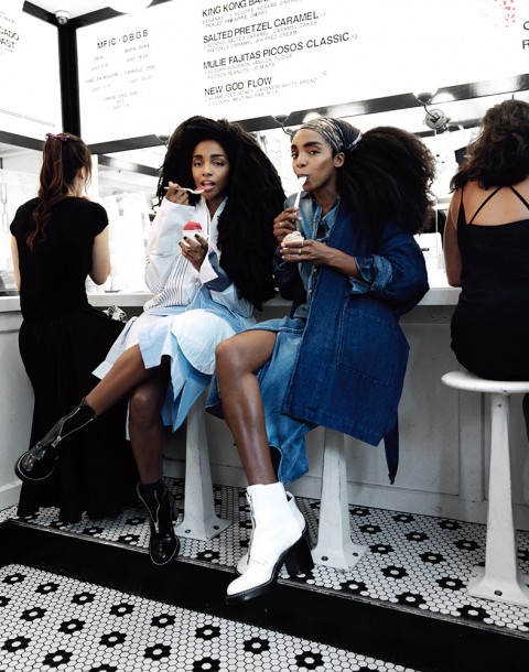 Fashion Editorial by Herring & Herring (Dimitri Scheblanov and Jesper Carlsen) for Glamour Magazine featuring artist Andrea Mary Marshall, musician/model Matt Hitt, equestrian/model Sojourner Morrell, musician/model Justin Gossman, fashion influencer Danielle Bernstein, and sisters writers/fashion influencers TK Wonder and Cipriana Quann .